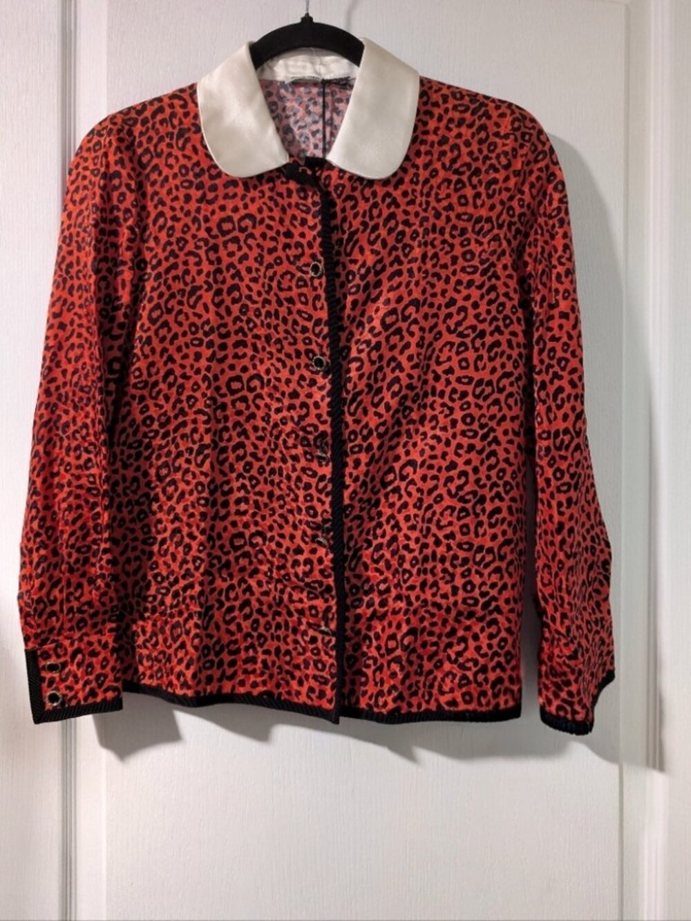 Miu Miu | Red Leopard Silk Jacquard Shirt